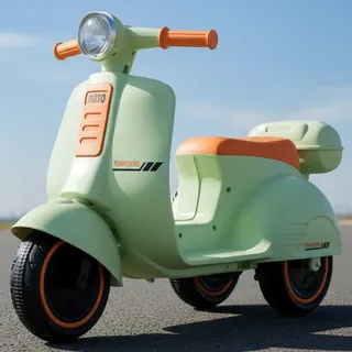 Mini Scooter Moto Elétrica Frente E Ré Bateria 6v Som E Luz Cor Verd