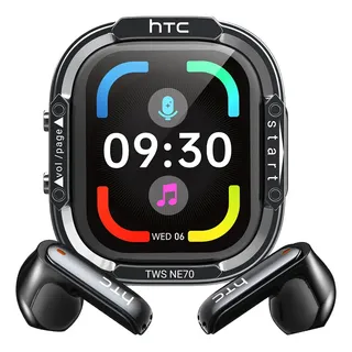 Audifonos Htc Ne70 Color Gris Oscuro Bluetooth 6.0 Auriculares Inalambricos In Ear Con Pantalla Táctil Inteligente Ai Audifonos Traductores Resistente Al Agua Ipx5 Compatible Con iPhone Y Android