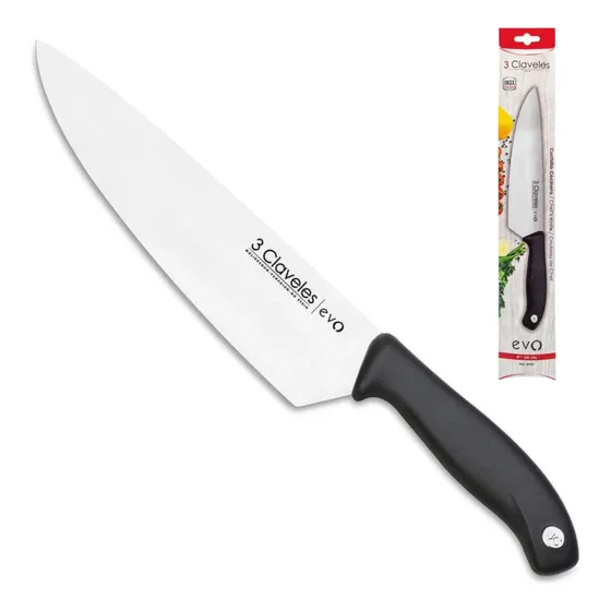 Cuchillo Tres Claveles Cocinero Evo 20 Cms 1357 Color Negro