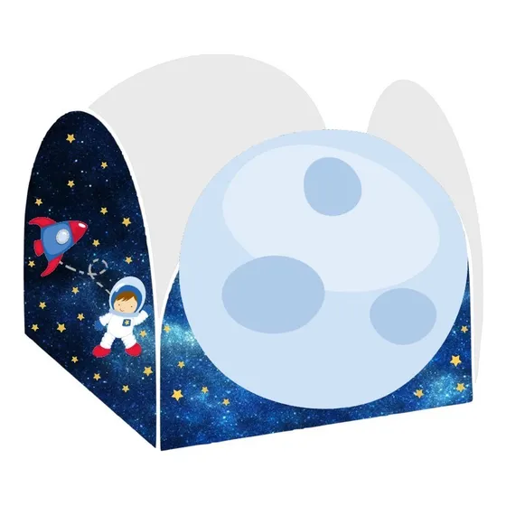 60 Forminhas Doces Astronauta Espaço + 60 Topper Personagens