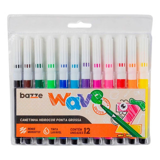 Canetinha Hidrocor Wave 12 Unid Ponta Grossa - Bazze Canetinha Hidrocor Wave 12 Unid Ponta Grossa - Bazze