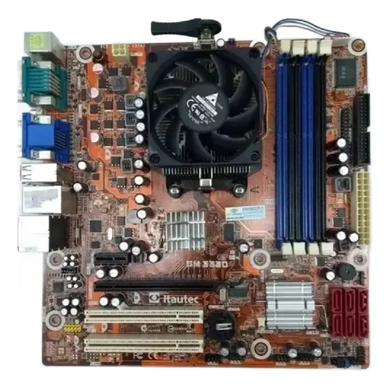 Kit Placa Mãe Amd C/ Processador + 2gb Ram + Cooler  Espelho