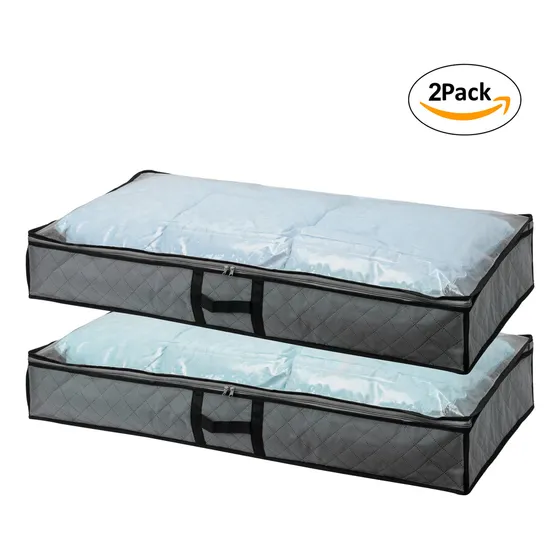 Pack 2 Bolsos Organizadores Bajo Cama Carry All® 75 Litros Almacenaje Ropa Resistente Plegable