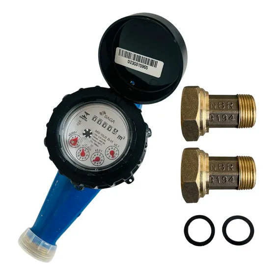 Hidrômetro Multijato De 1'' Qmax 10m³/h + Kit Instalação