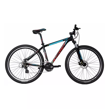 Mountain bike Venzo Skyline Evo R29 22" 21v frenos de disco mecánico cambios Shimano Tourney TY700 y Shimano Tourney TY300 color negro/celeste/rojo  