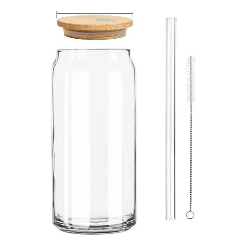 Vaso 20oz Sorbete De Vidrio Glass Can Coffe Popote
