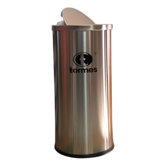 Papelera Tobo  Acero Con Tapa 33 Lts
