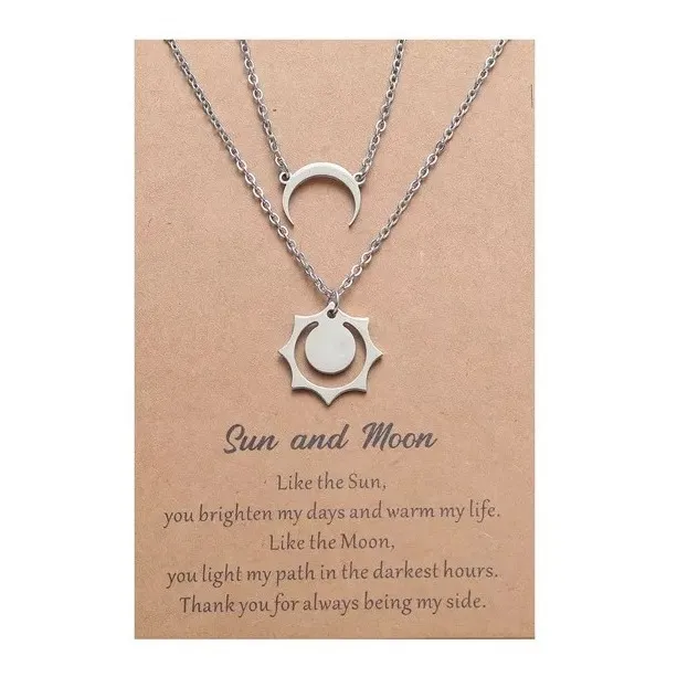 Collar Luna Y Sol Para Compartir Acero