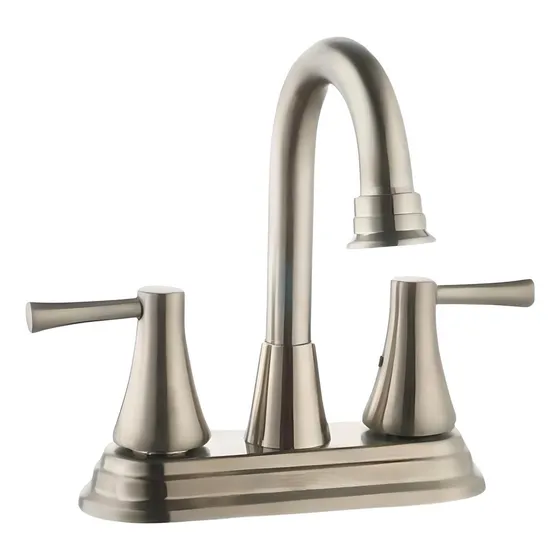 Llave Mezcladora Marca Maxims Para Lavabo Color Satinado Gris Para Baño Con Grifo Modelo 4039