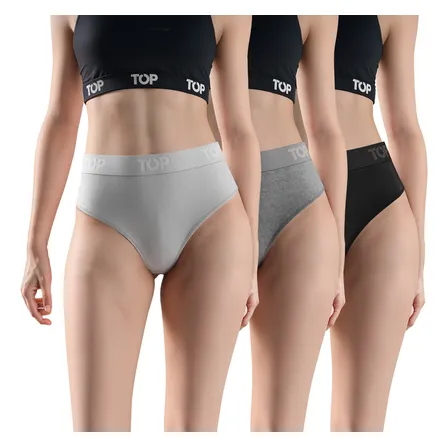 Calzón Hikini Algodón Con Elástico Pack 3 C4 Top