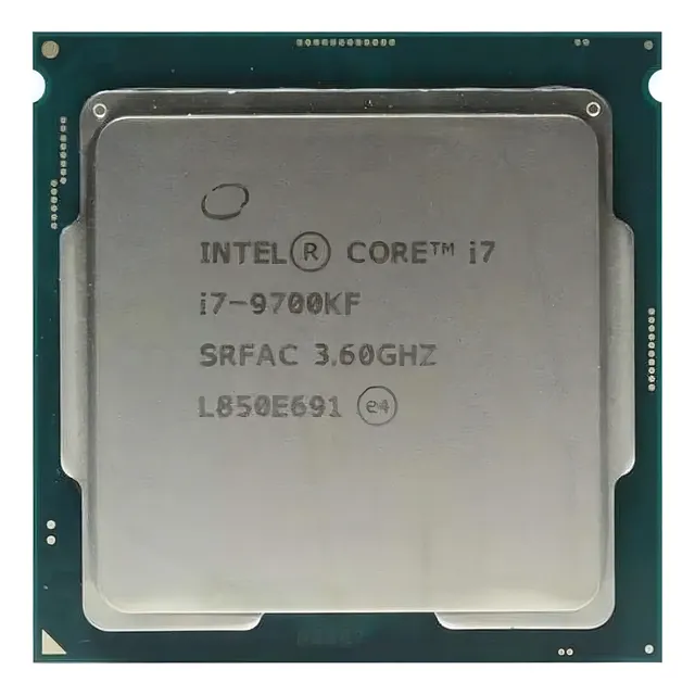 Procesador gamer Intel Core i7-9700KF BX80684I79700KF de 8 Núcleos y 3.60GHz de Frecuencia LGA 1151 RAM DDR4