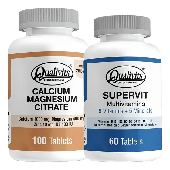 Calcio Magnesio Zinc Vitamina D3 Multivitamínico 60 Cápsulas Qualivits | Cuotas sin interés