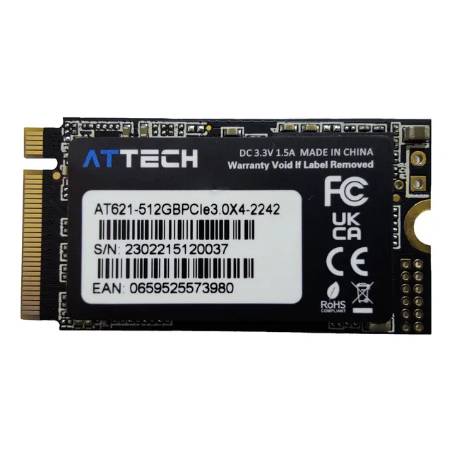 Disco Solido Ssd Attech At621 M2 Nvme Pcie 3.0x4 2242 1tb Color Negro