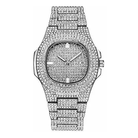 Reloj De Diamantes Unisex Para Hombremujer, Reloj Oblon...