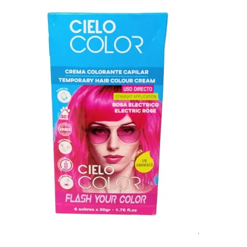 Otowil Cielo Color Tintura Fantasía Rosa Eléctric - Caja X6 Tono ROSA ELÉCTRICO