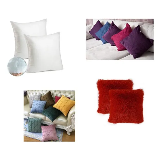 Relleno De Cojines Para Sala Cojin Cama Relleno Siliconado Color Blanco Diseño de la tela Liso
