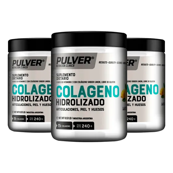 3 Colágeno Hidrolizado Sin Tacc Pulver Articulaciones Huesos