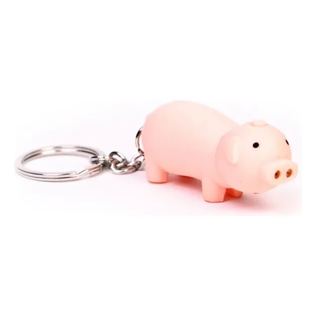 Llavero Chancho Sonido Auto Luz Casa Regalo Cerdito Geek