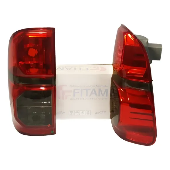 Juego X2 Faros Trasero Toyota Hilux 2005/2015 Fondo Negros