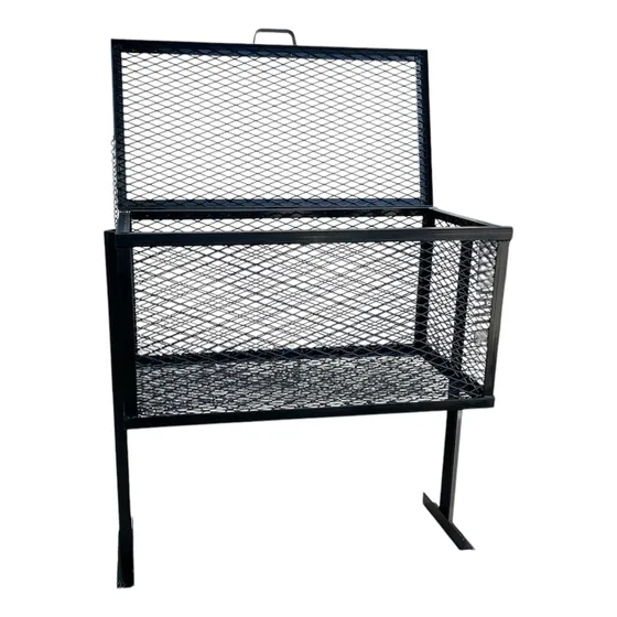 Cesto Canasto Basura Exterior  Reforzado Malla Y Tapa 100x50