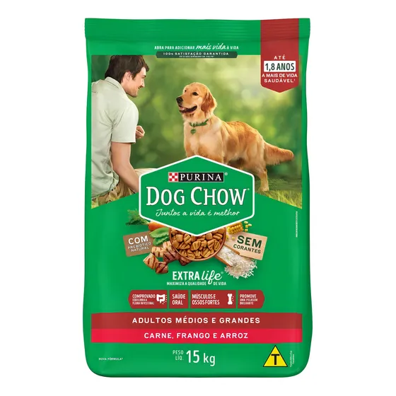 Ração Dog Chow Extra Life 15 Kg Cães