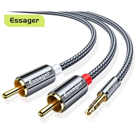Cable Essager P2 estéreo macho a 2 RCA macho de 3,5 mm, 5 m
