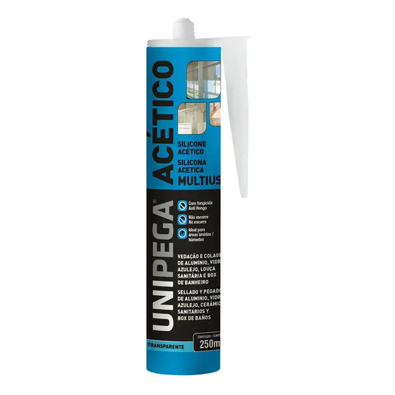 Adhesivo sellador incoloro de silicona multipropósito para sellado Unipega