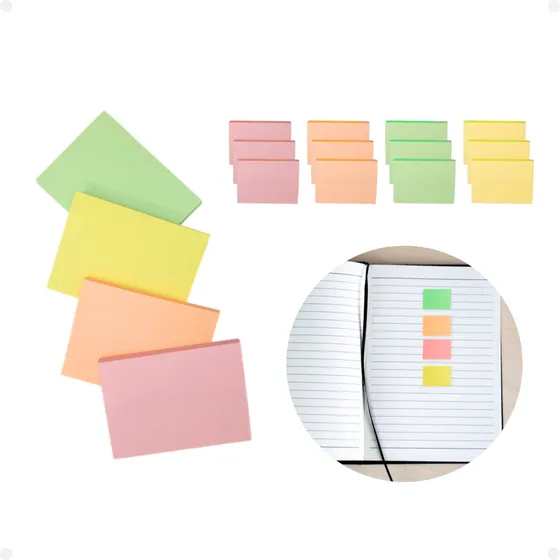 Bloco Adesivo Post-it 4 Cores 600 Folhas 38mm X 51mm Notas