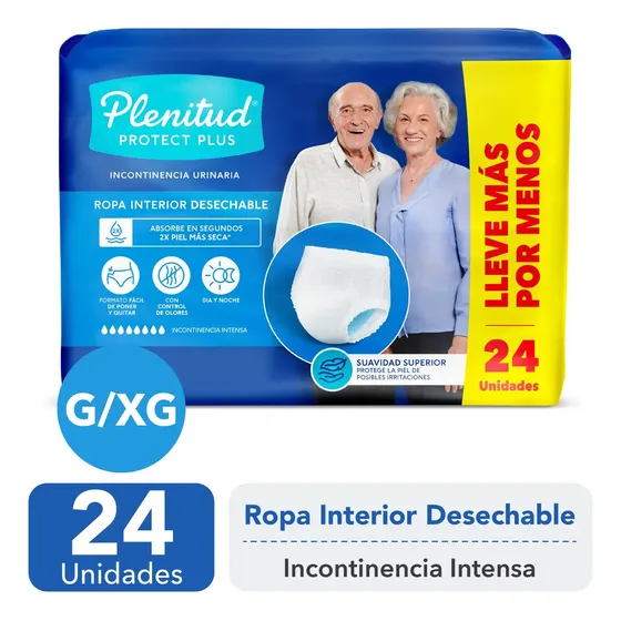 Ropa Interior Desechable Plenitud Protect Plus 24 Un G\u002Fxg | Cuotas sin interés
