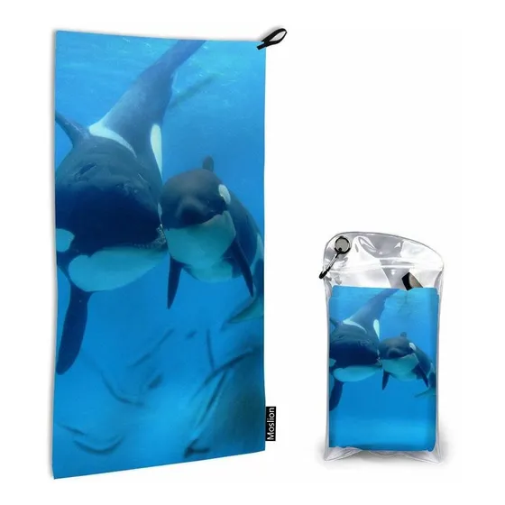 Oslion Toalla Mano Secado Rapido Lindo Orca Killer Ballena X