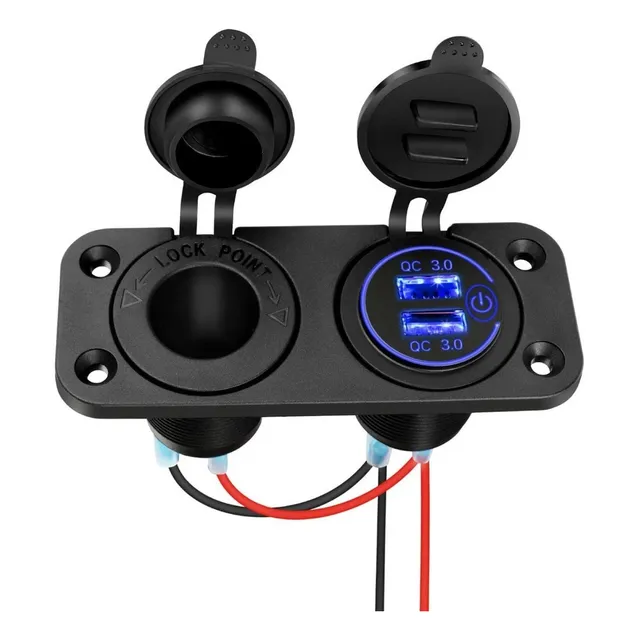 Ch Carregador Rápido Com Dois Usb 3.0 Touch E Tomada Para