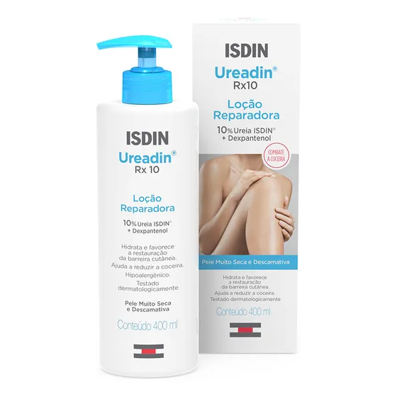 Creme Hidratante Corporal Pele Seca com Descamação Ureadin Rx 10 Loção Reparadora 400ml Isdin
