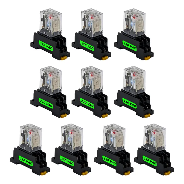 Relevador De 8 Pines Con Base 10 Pack