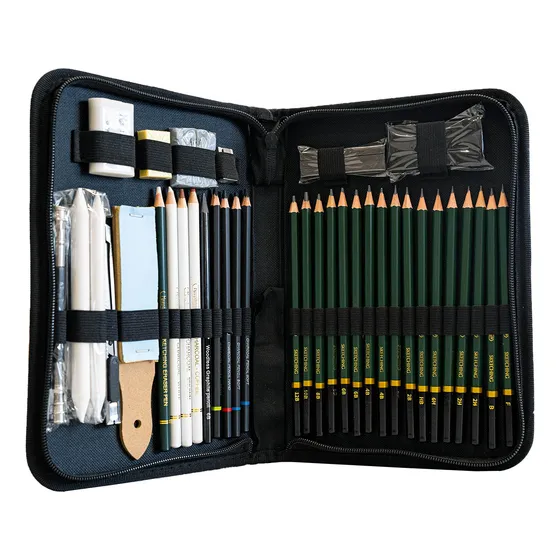 Set Dibujo 42pcs Lápices C/estuche + Acc Arte Sketch El Rey