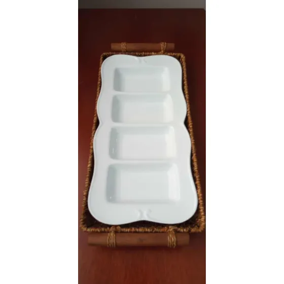 Bandeja De Cerámica Blanca Nueva