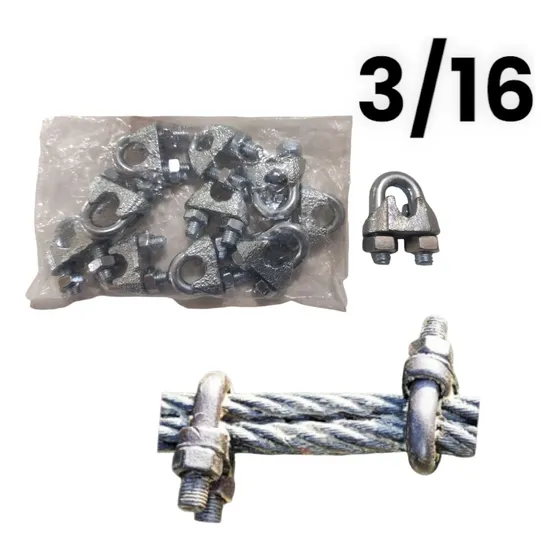 Perro Para Guaya 3/16  6mm Galvanizado Pack De 20 Security