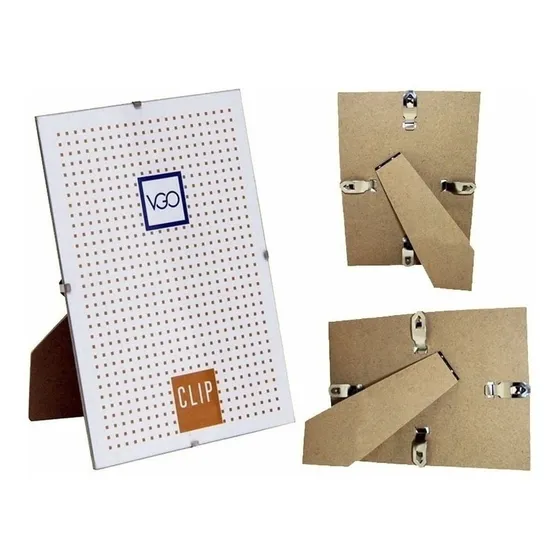 Set X 6 Porta Retrato Clip 15x20 - Vidrio - Con Pie 