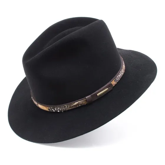 Sombrero Stetson Jackson Para Hombre, Mezcla De Pelo Negro