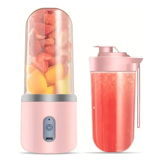 Mini Licuadora De Fruta Exprimidora Portátil Usb De 2 Vasos 