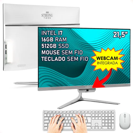 All In One Intel Core I7 16gb Ssd 512gb 21,5 Strong Tech