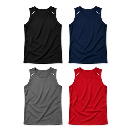 Kit 4 Regatas Dry Fit Masculina Basica Lisa Camisa De Treino