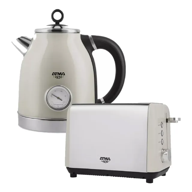 Combo Vintage Pava Electrica Atma 1,7 Lts + Tostadora Atma