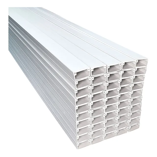 Canaleta Pvc Para Cable 50 Piezas 10x20mm X 1 Metro 1020 Color Blanco