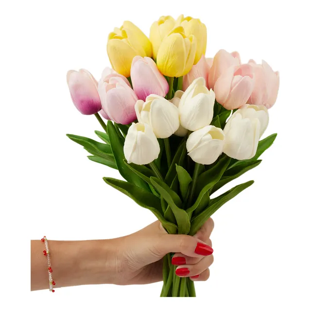 Ramo De Tulipanes X 7 Flores Artificiales Deco