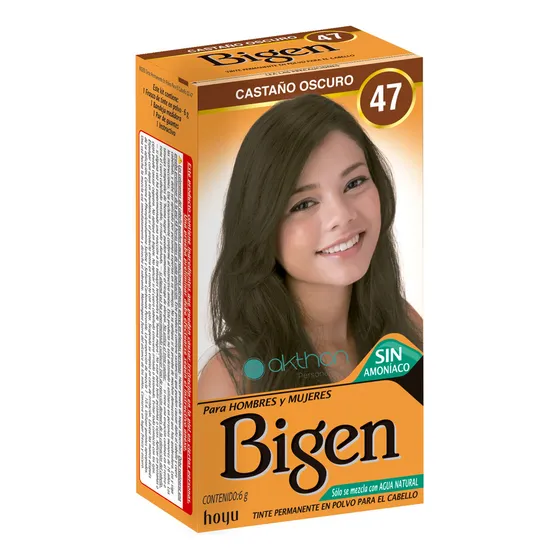 Kit Tinte Bigen  Tinte Para Cabello Tono 47 Castaño Oscuro Para Cabello