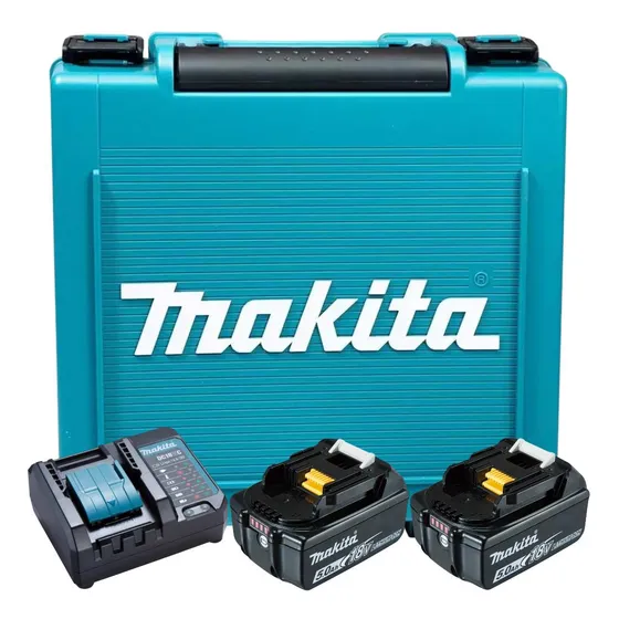 Kit 2 Baterias 18v 5ah Com Carregador Dc18sd E Maleta Makita