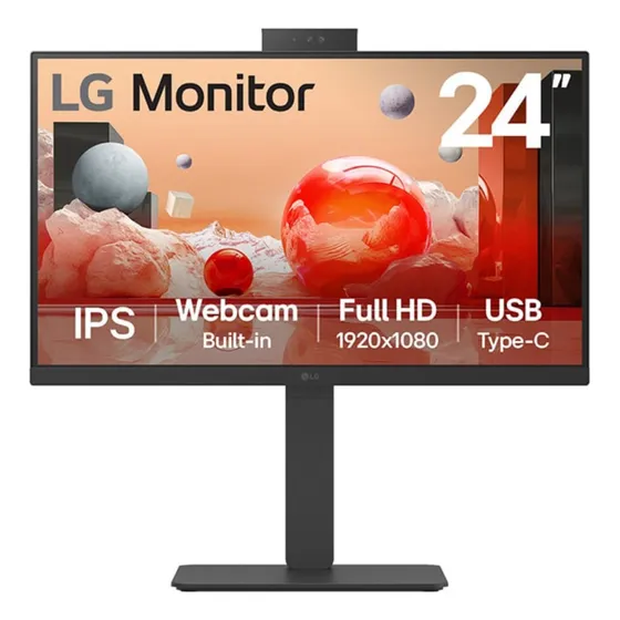 Monitor LG 23.8' Full Hd Ips 5ms 100hz C/ Webcam Fhd Integra Cor Preto 127/220v