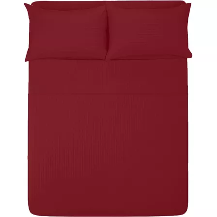 Juego De Sábanas Matrimoniales Melocotton - Color ROJO - Tacto Algodón , 1800 Hilos , Microfibra Grabada Ultra Suave, Hipoalergénica, Antiácaros , Ideal Para Todo El Año.