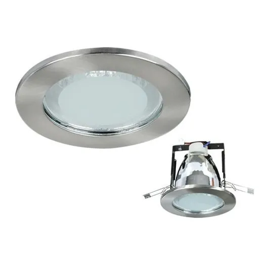 Spot Embutir Con Tapa Rosca E27 Plateado Bajo Consumo Durloc