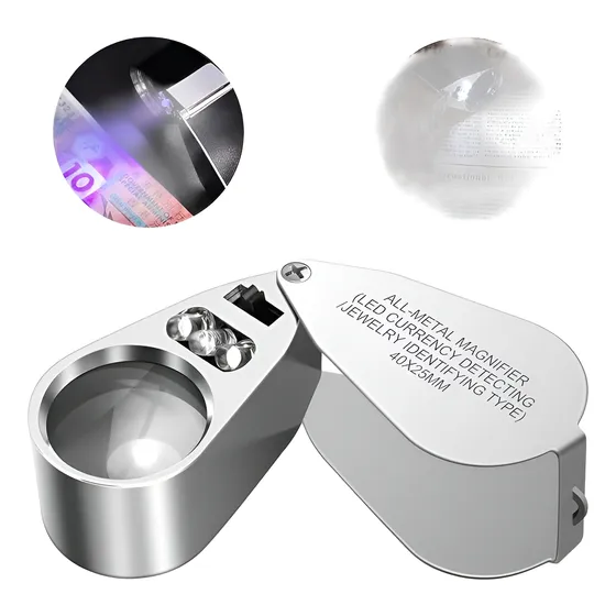 Lente Entomologica Aumento 40x 25mm Luz Led